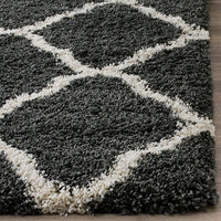 Safavieh Hudson Shag Sgh283G Dark Grey / Ivory Geometric Area Rug