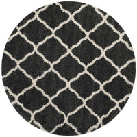 Safavieh Hudson Shag Sgh283G Dark Grey / Ivory Geometric Area Rug