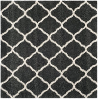 Safavieh Hudson Shag Sgh283G Dark Grey / Ivory Geometric Area Rug