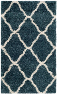 Safavieh Hudson Shag Sgh283L Slate Blue / Ivory Geometric Area Rug