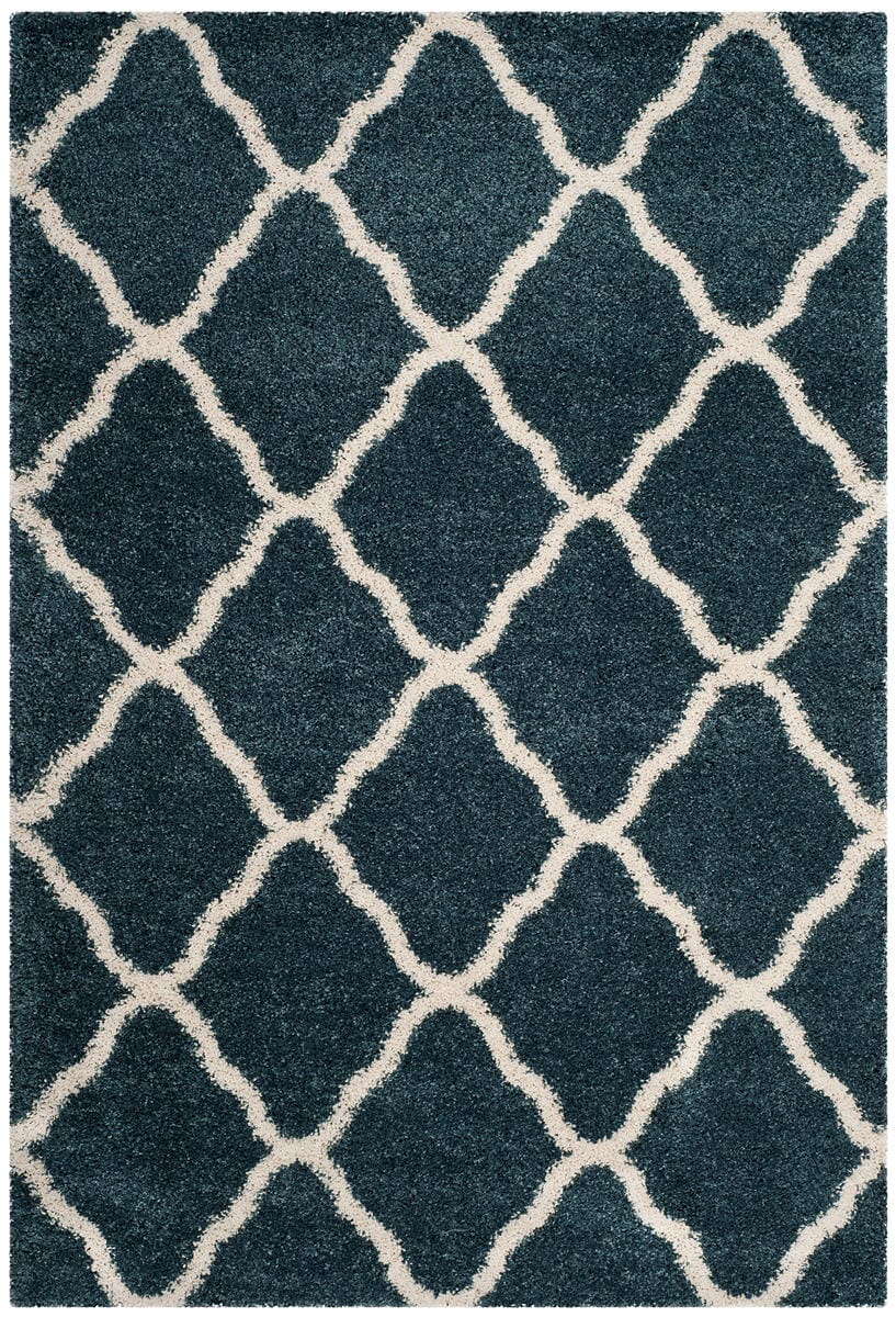 Safavieh Hudson Shag Sgh283L Slate Blue / Ivory Geometric Area Rug