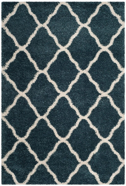 Safavieh Hudson Shag Sgh283L Slate Blue / Ivory Geometric Area Rug