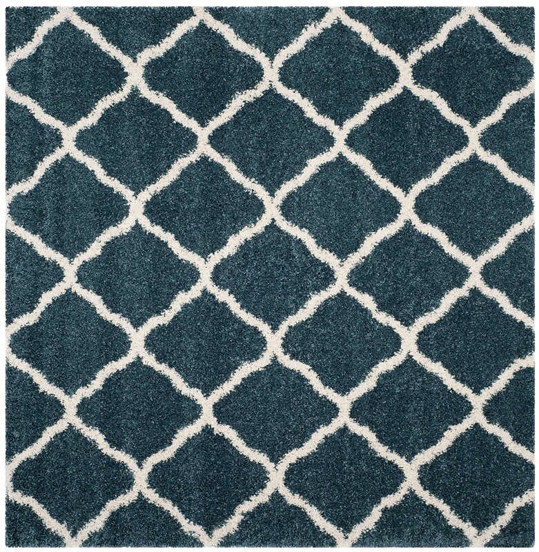 Safavieh Hudson Shag Sgh283L Slate Blue / Ivory Geometric Area Rug