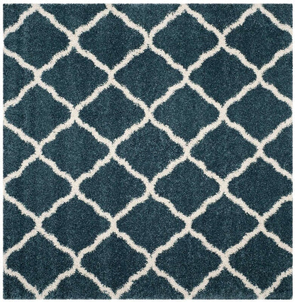 Safavieh Hudson Shag Sgh283L Slate Blue / Ivory Geometric Area Rug