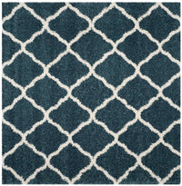 Safavieh Hudson Shag Sgh283L Slate Blue / Ivory Geometric Area Rug