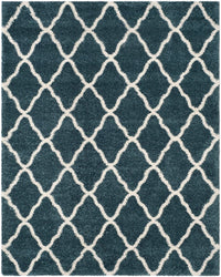 Safavieh Hudson Shag Sgh283L Slate Blue / Ivory Geometric Area Rug