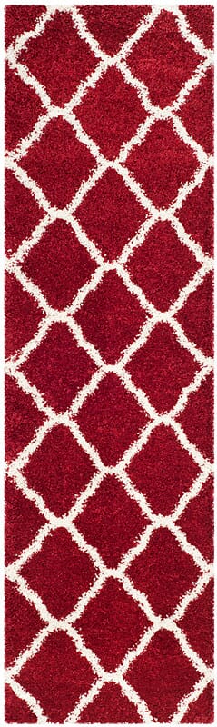 Safavieh Hudson Shag Sgh283R Red / Ivory Geometric Area Rug