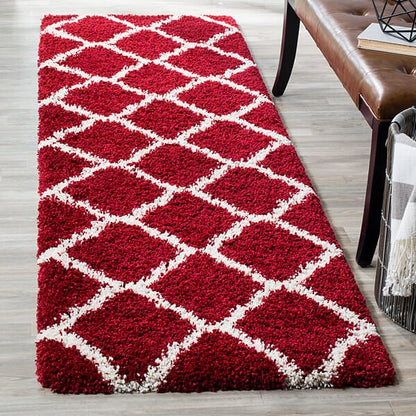 Safavieh Hudson Shag Sgh283R Red / Ivory Geometric Area Rug