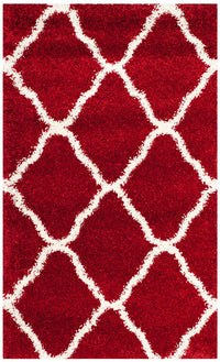 Safavieh Hudson Shag Sgh283R Red / Ivory Geometric Area Rug