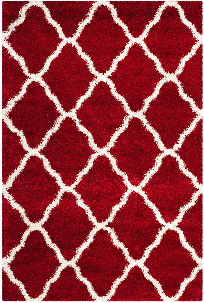 Safavieh Hudson Shag Sgh283R Red / Ivory Geometric Area Rug