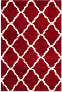 Safavieh Hudson Shag Sgh283R Red / Ivory Geometric Area Rug