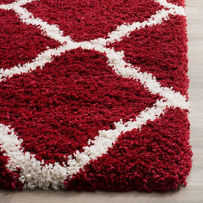 Safavieh Hudson Shag Sgh283R Red / Ivory Geometric Area Rug