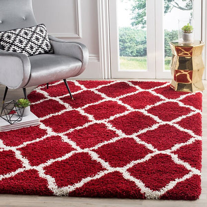 Safavieh Hudson Shag Sgh283R Red / Ivory Geometric Area Rug