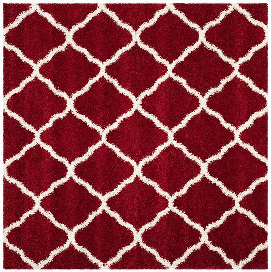 Safavieh Hudson Shag Sgh283R Red / Ivory Geometric Area Rug