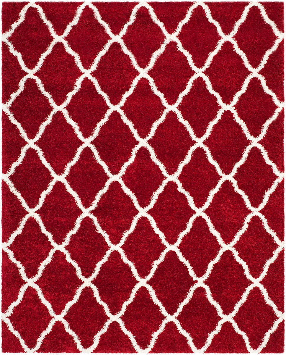 Safavieh Hudson Shag Sgh283R Red / Ivory Geometric Area Rug