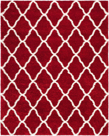 Safavieh Hudson Shag Sgh283R Red / Ivory Geometric Area Rug