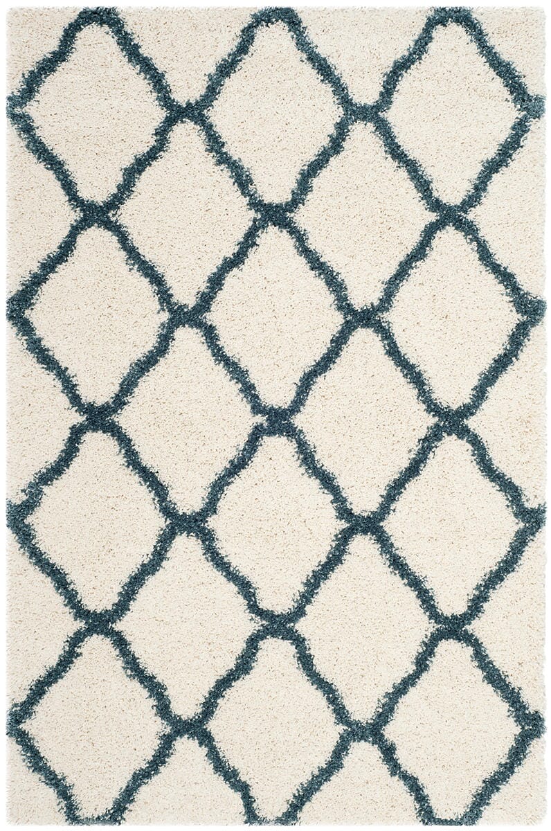 Safavieh Hudson Shag Sgh283T Ivory / Slate Blue Geometric Area Rug