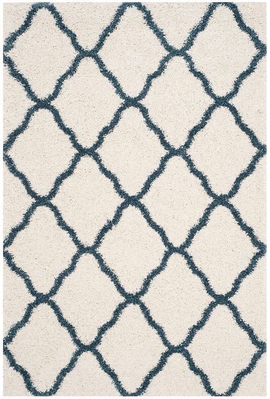 Safavieh Hudson Shag Sgh283T Ivory / Slate Blue Geometric Area Rug