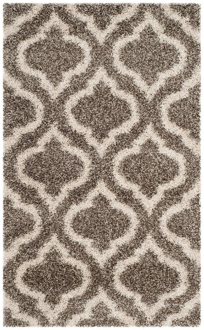 Safavieh Hudson Shag Sgh284B Grey / Ivory Geometric Area Rug