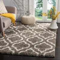 Safavieh Hudson Shag Sgh284B Grey / Ivory Geometric Area Rug