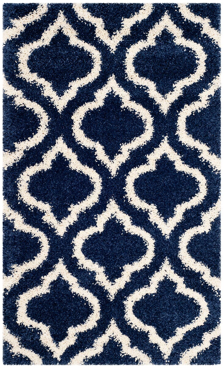 Safavieh Hudson Shag Sgh284C Navy / Ivory Geometric Area Rug