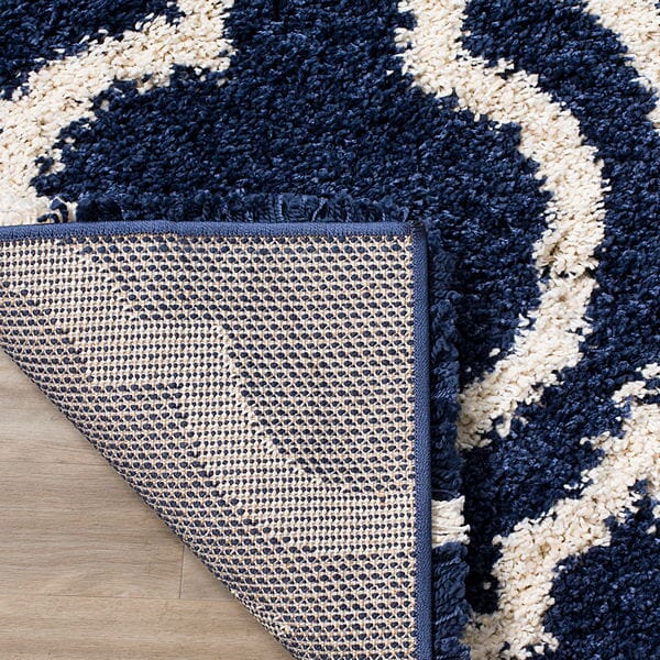 Safavieh Hudson Shag Sgh284C Navy / Ivory Geometric Area Rug