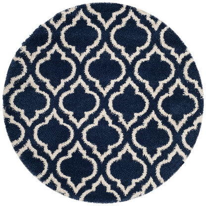 Safavieh Hudson Shag Sgh284C Navy / Ivory Geometric Area Rug