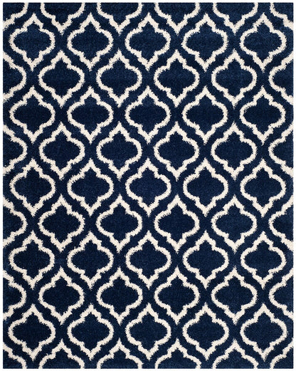 Safavieh Hudson Shag Sgh284C Navy / Ivory Geometric Area Rug