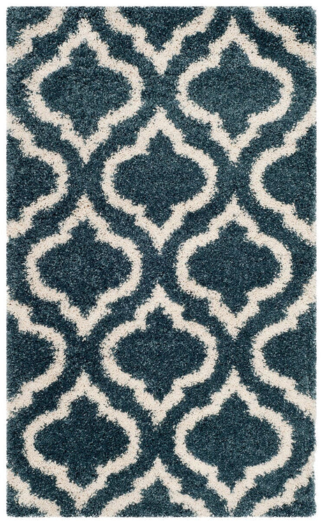 Safavieh Hudson Shag Sgh284L Slate Blue/Ivory Rug.