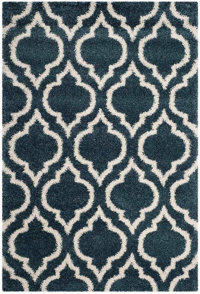 Safavieh Hudson Shag Sgh284L Slate Blue/Ivory Rug.