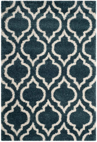 Safavieh Hudson Shag Sgh284L Slate Blue / Ivory Geometric Area Rug