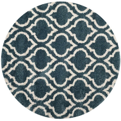 Safavieh Hudson Shag Sgh284L Slate Blue / Ivory Geometric Area Rug