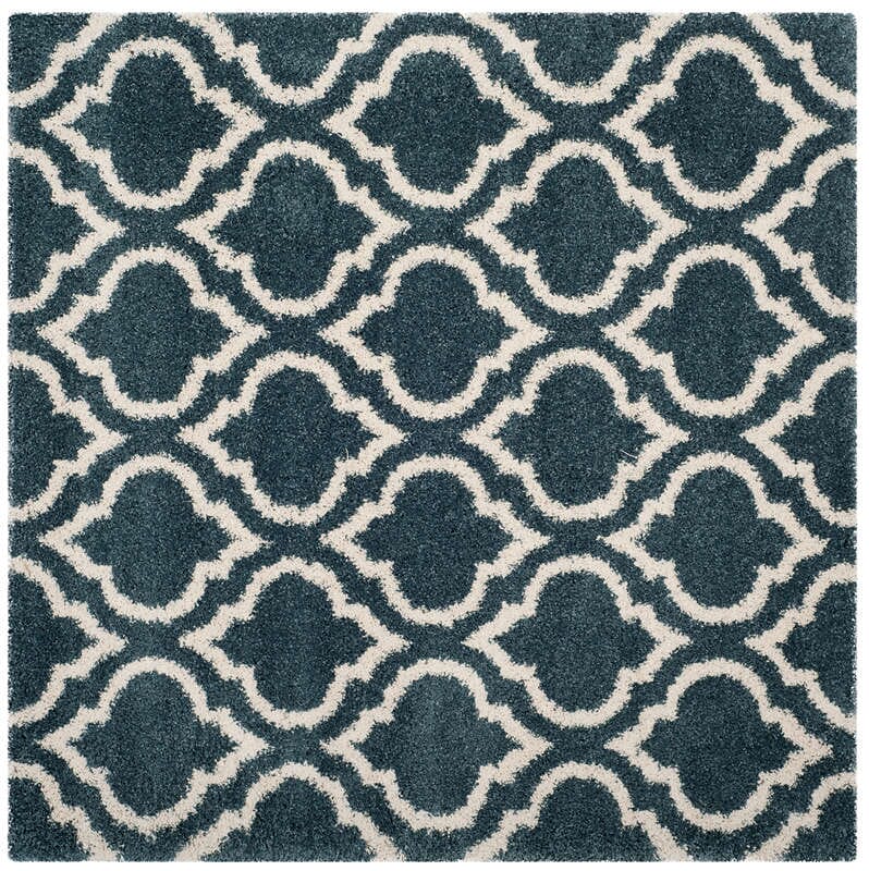 Safavieh Hudson Shag Sgh284L Slate Blue / Ivory Geometric Area Rug