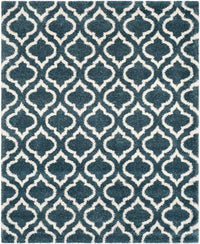 Safavieh Hudson Shag Sgh284L Slate Blue / Ivory Geometric Area Rug