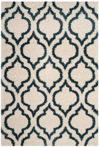 Safavieh Hudson Shag Sgh284T Ivory / Slate Blue Geometric Area Rug