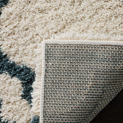 Safavieh Hudson Shag Sgh284T Ivory / Slate Blue Geometric Area Rug