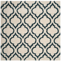 Safavieh Hudson Shag Sgh284T Ivory / Slate Blue Geometric Area Rug