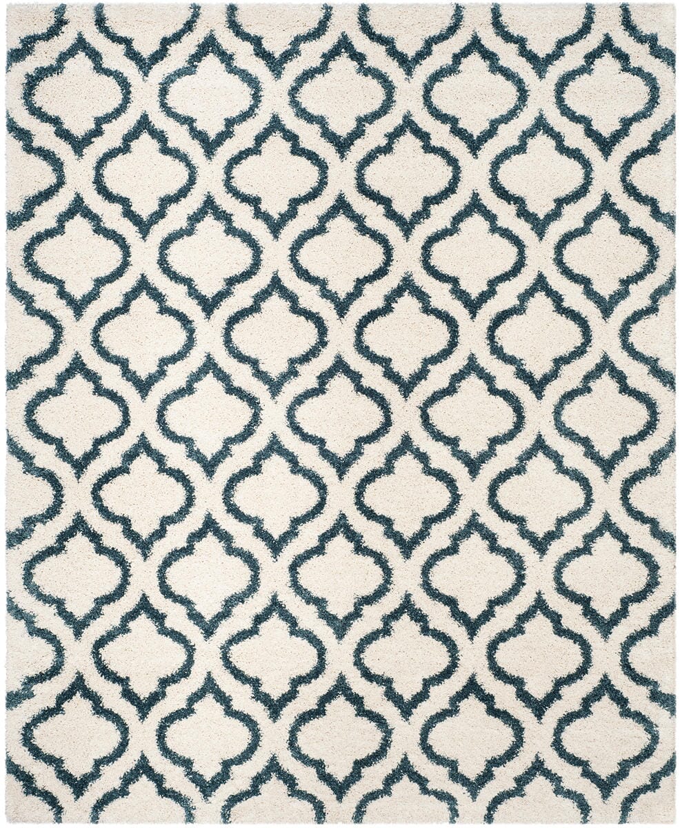 Safavieh Hudson Shag Sgh284T Ivory / Slate Blue Geometric Area Rug