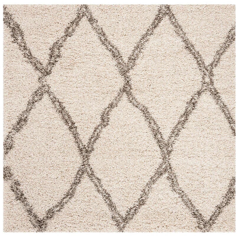 Safavieh Hudson Shag Sgh329A Ivory / Grey Shag Area Rug