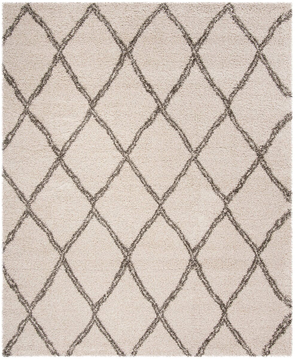 Safavieh Hudson Shag Sgh329A Ivory / Grey Shag Area Rug