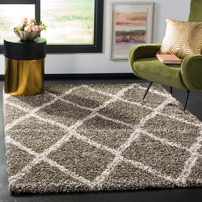 Safavieh Hudson Shag Sgh329B Grey / Ivory Shag Area Rug