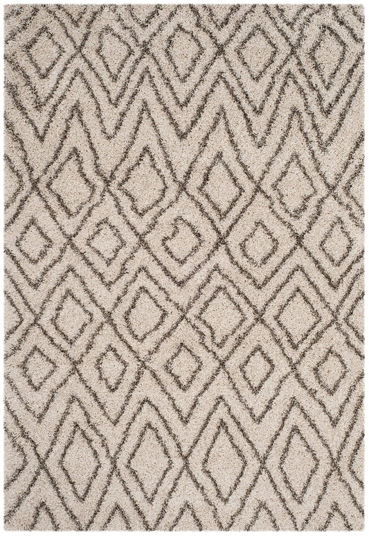 Safavieh Hudson Shag Sgh332A Ivory / Grey Shag Area Rug