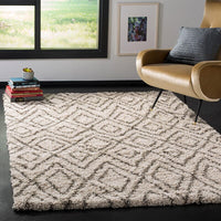 Safavieh Hudson Shag Sgh332A Ivory / Grey Shag Area Rug