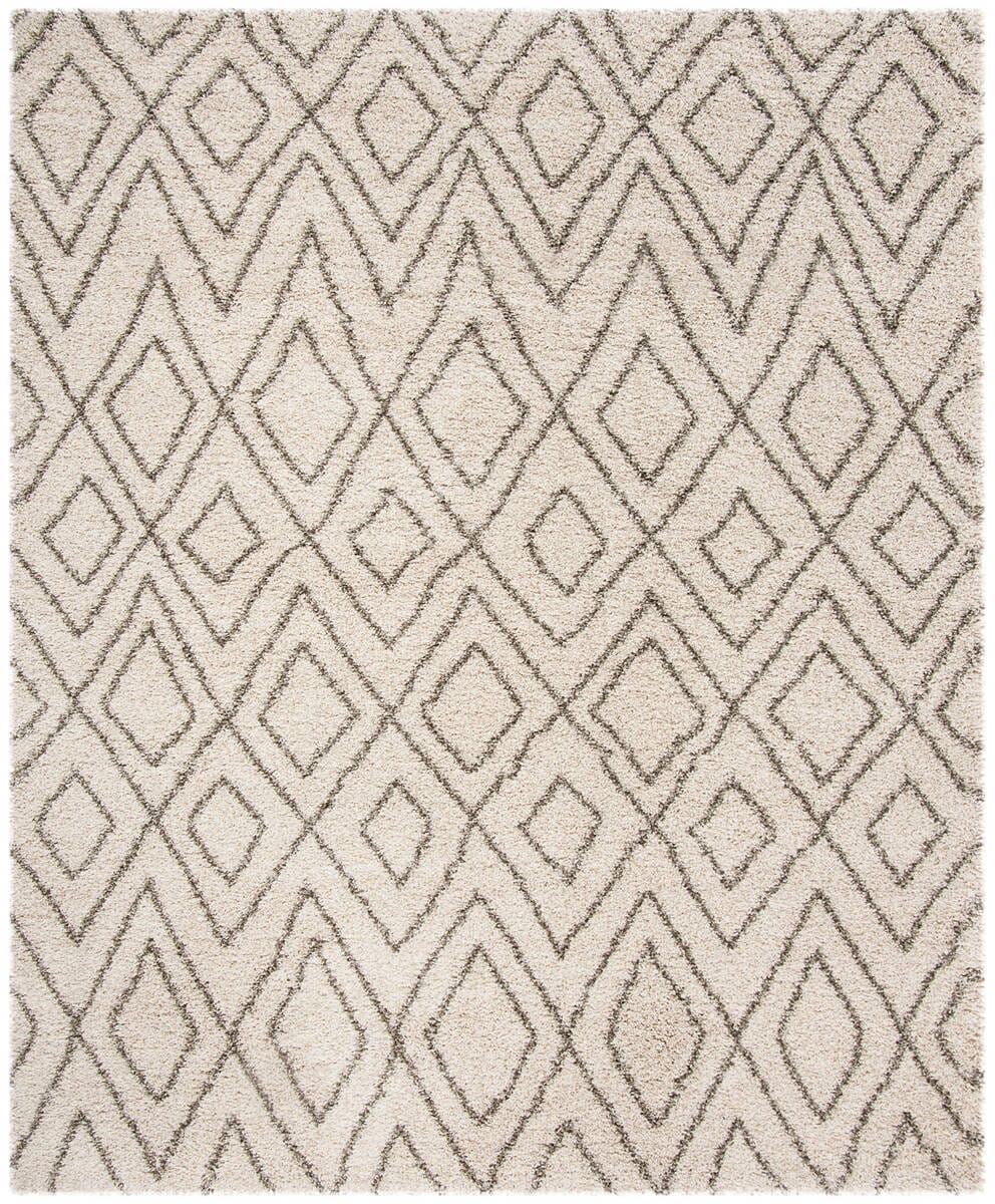 Safavieh Hudson Shag Sgh332A Ivory / Grey Shag Area Rug