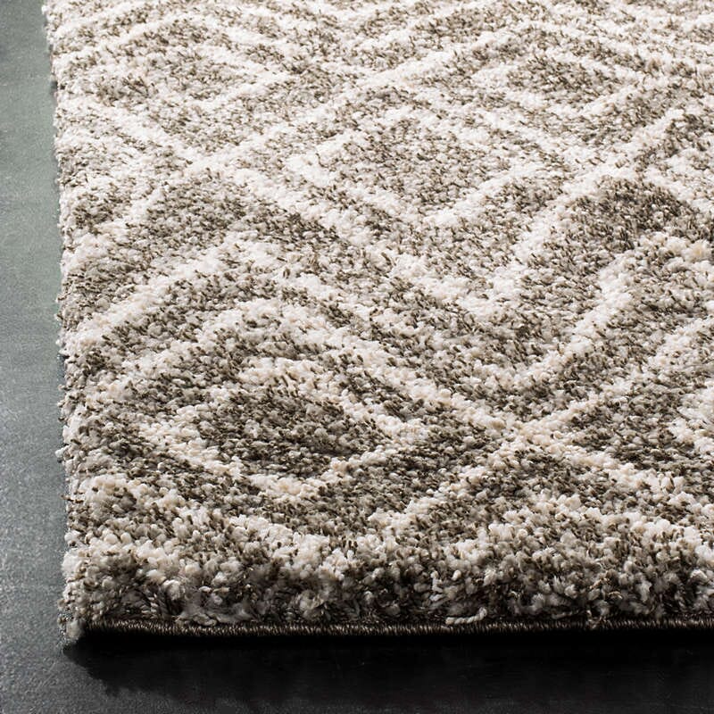 Safavieh Hudson Shag Sgh332B Grey / Ivory Shag Area Rug