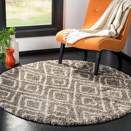 Safavieh Hudson Shag Sgh332B Grey / Ivory Rugs.