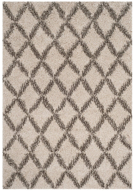 Safavieh Hudson Shag Sgh333A Ivory / Grey Shag Area Rug