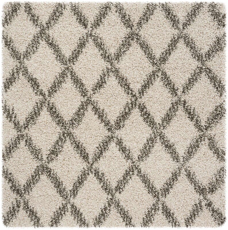 Safavieh Hudson Shag Sgh333A Ivory / Grey Shag Area Rug