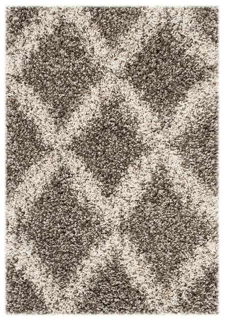 Safavieh Hudson Shag Sgh333B Grey / Ivory Rugs.