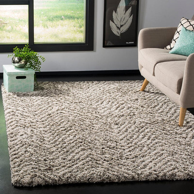 Safavieh Hudson Shag Sgh375A Ivory/Grey Rug.